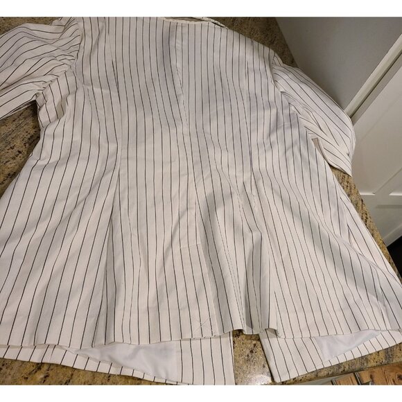 New! Lane Bryant Laney Wide Leg Crop Pants sz 14 White Pinstripes & Blazer Sz 18 - Picture 14 of 16